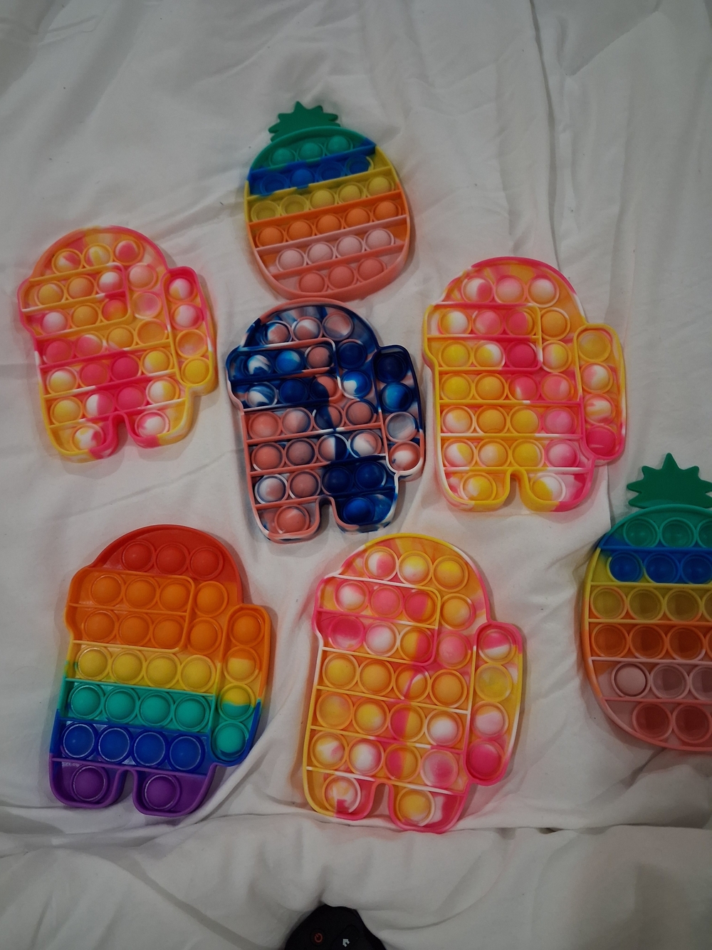Multicolor Kids Pop-It Fidget Set - Rainbow and Tie-Dye Designs